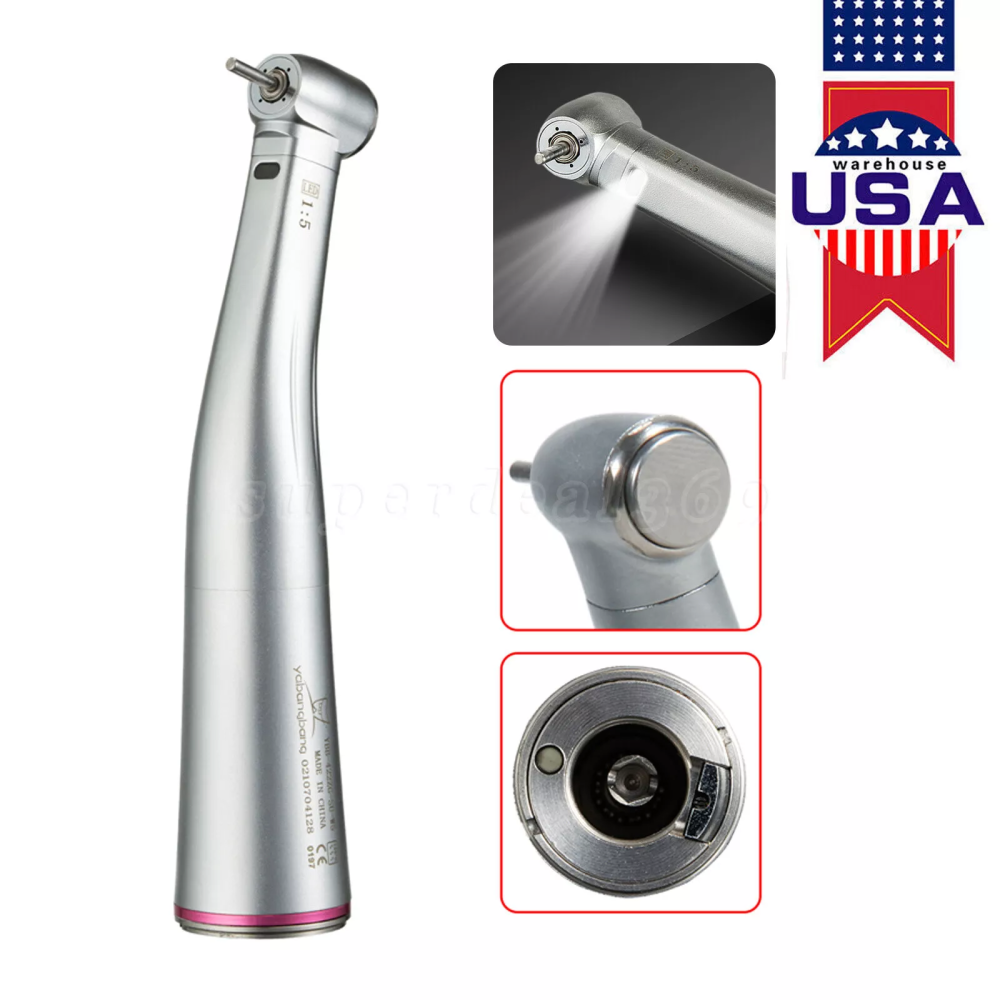 15* Dental LED Fiber Optic Contra Angle 1:5 Electric Handpiece fit NSK STYLE W-B