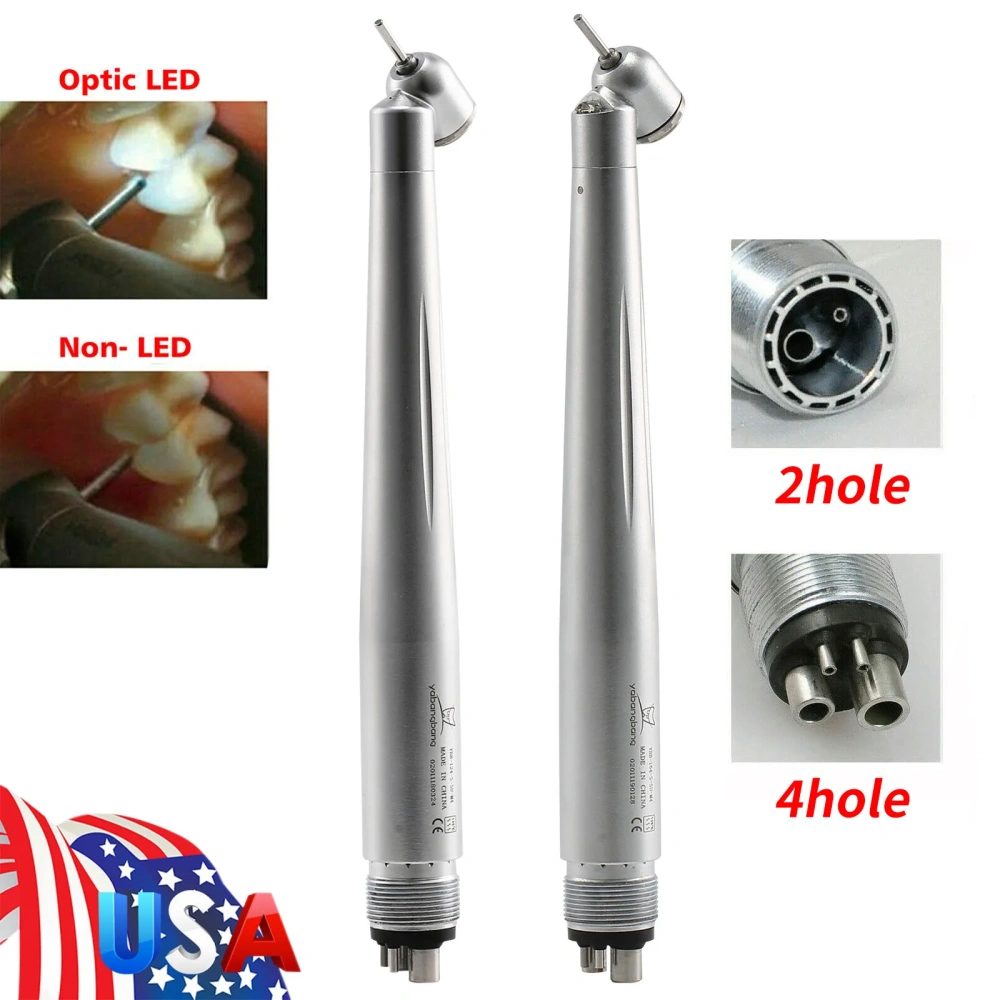 Dental 45 Degree Surgical High Speed Handpiece Push Button LED/Non-LED 4Hole/2Hole