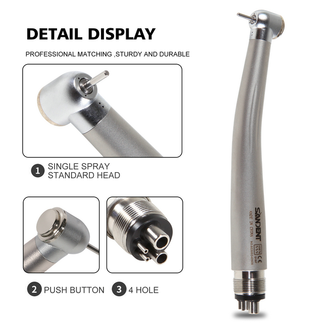 10PCS NSK Style Dental High Speed Handpiece Push Button Type SANDENT PANA 2/4 Hole