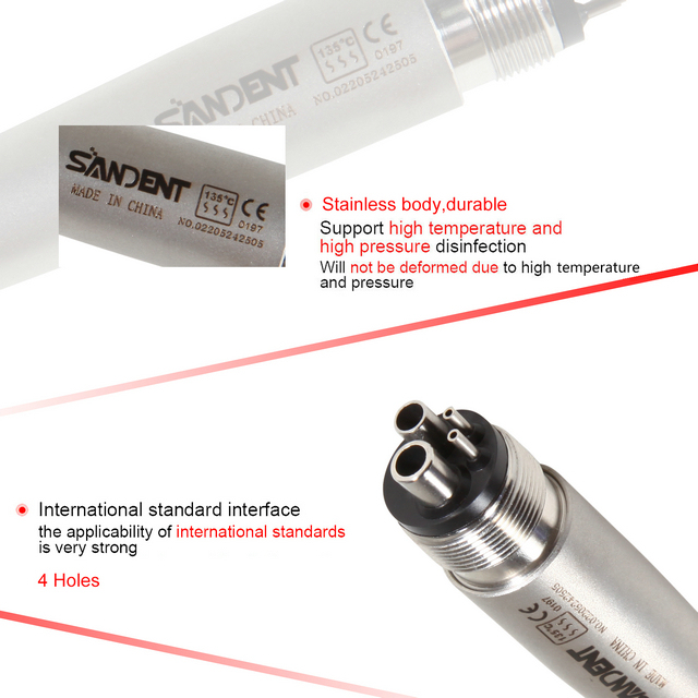 10PCS NSK Style Dental High Speed Handpiece Push Button Type SANDENT PANA 2/4 Hole