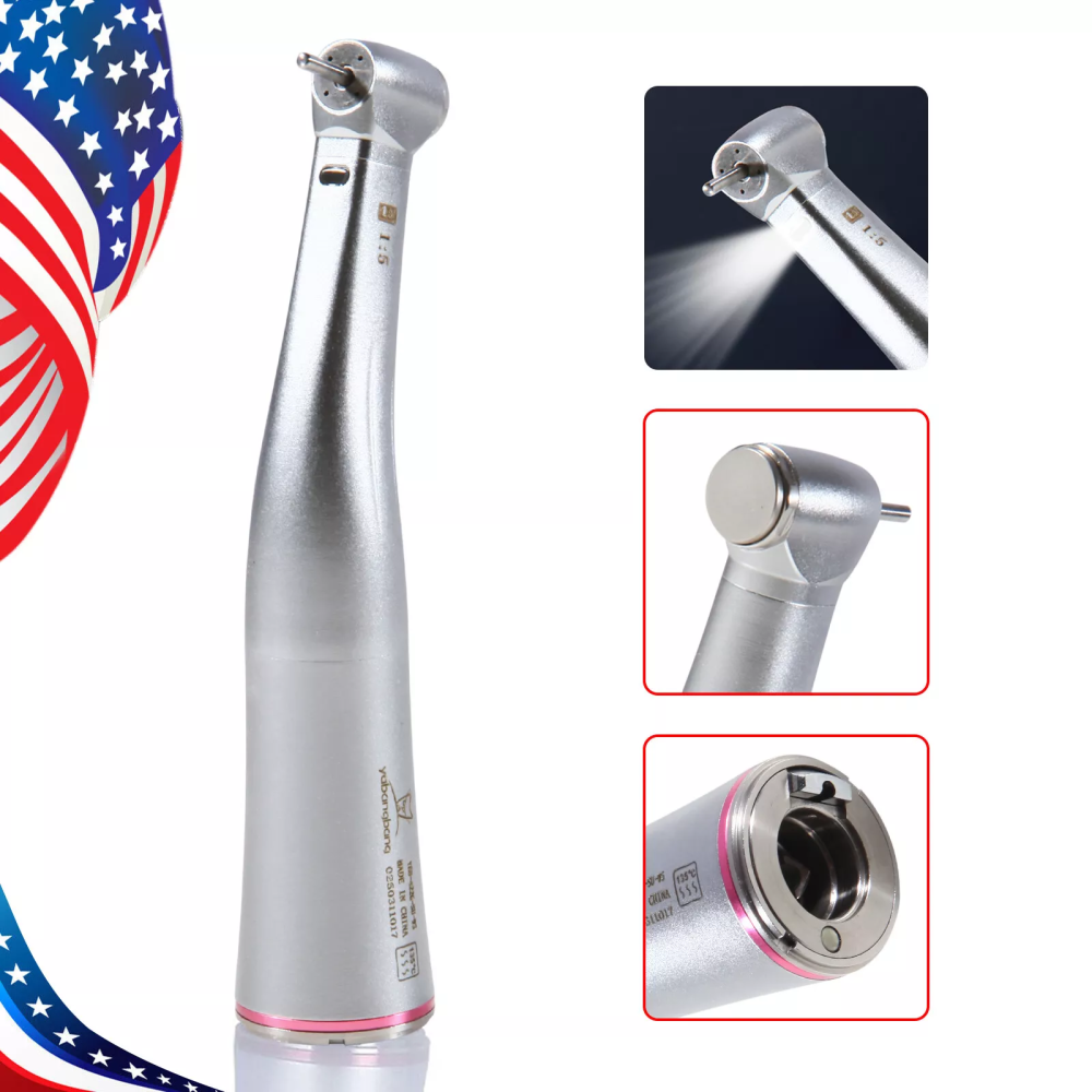 15* Dental LED Fiber Optic Contra Angle 1:5 Electric Handpiece fit NSK STYLE from superdeal369