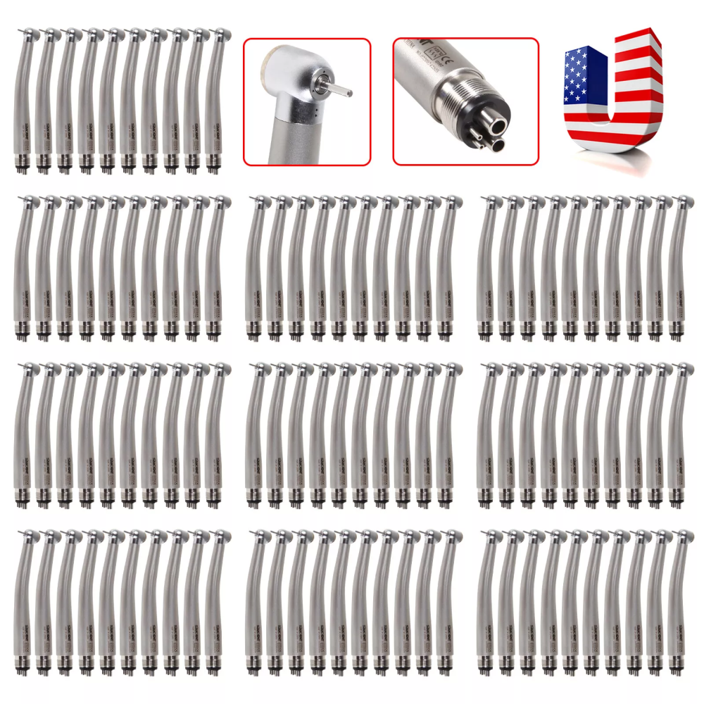 100PCS NSK Style Dental High Speed Handpiece Push Button Type SANDENT 4Hole from superdeal369