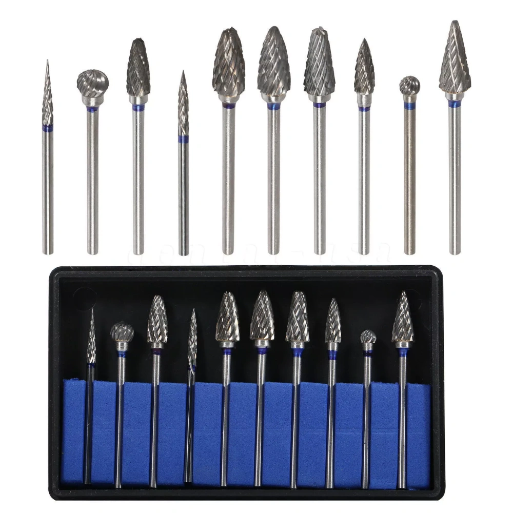 10 Mixed Dental Tungsten Carbide Steel Burs Cutters Shapes Tips Polishing P-type