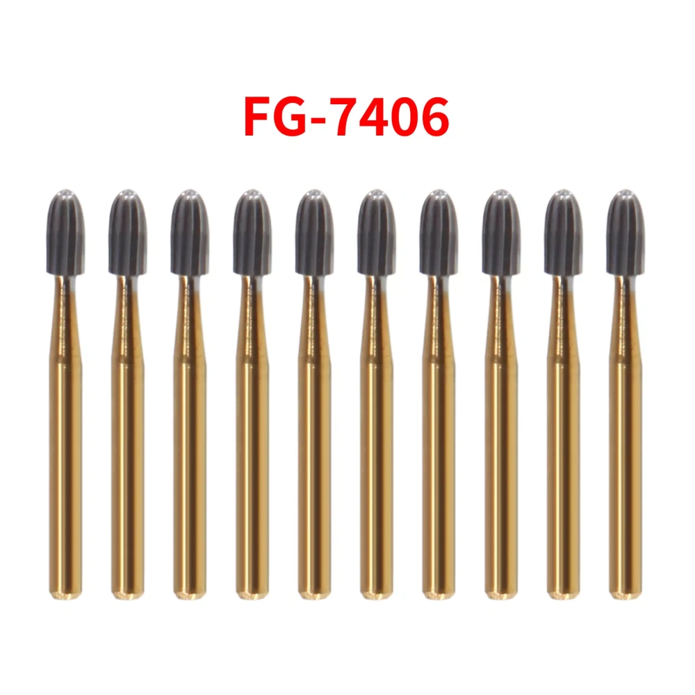 Dental Tungsten Carbide Gold Burs Trimming & Finishing FG 7404/ 7406 /7408