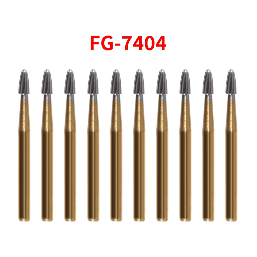 Dental Tungsten Carbide Gold Burs Trimming & Finishing FG 7404/ 7406 /7408