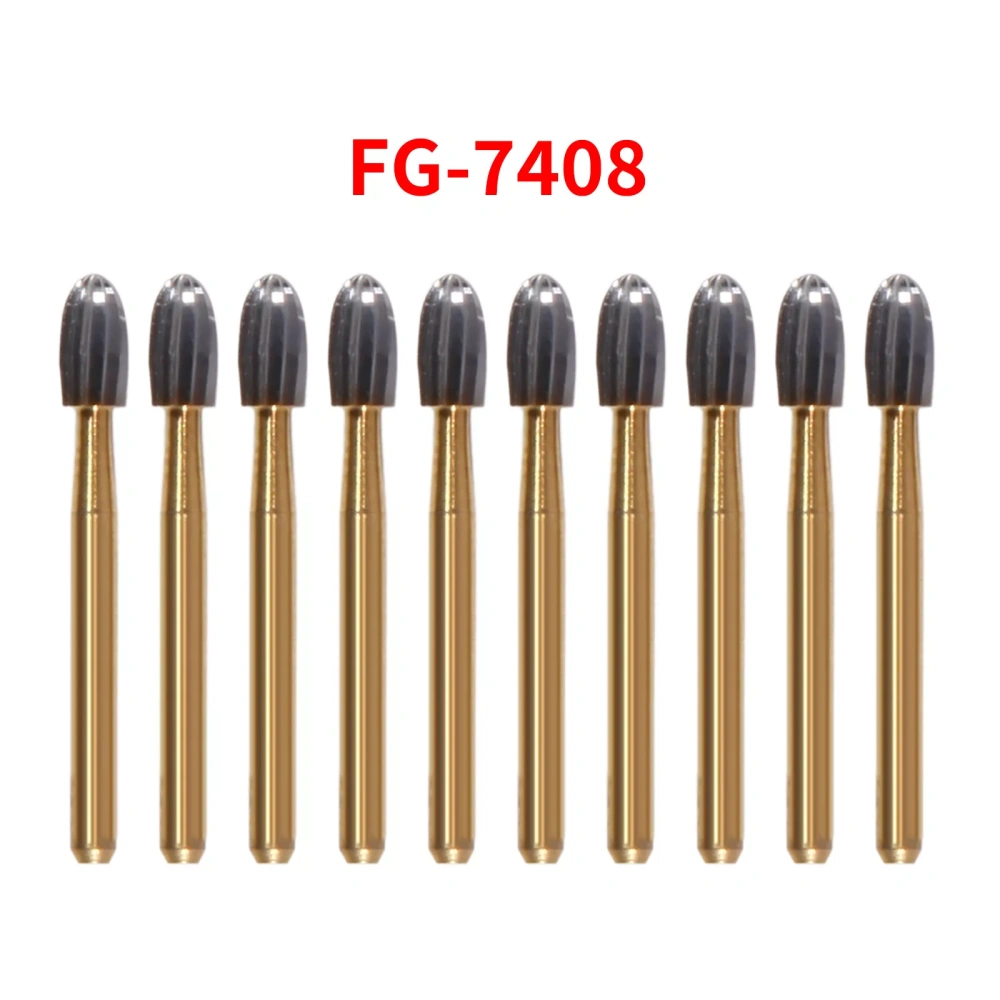 Dental Tungsten Carbide Gold Burs Trimming & Finishing FG 7404/ 7406 /7408