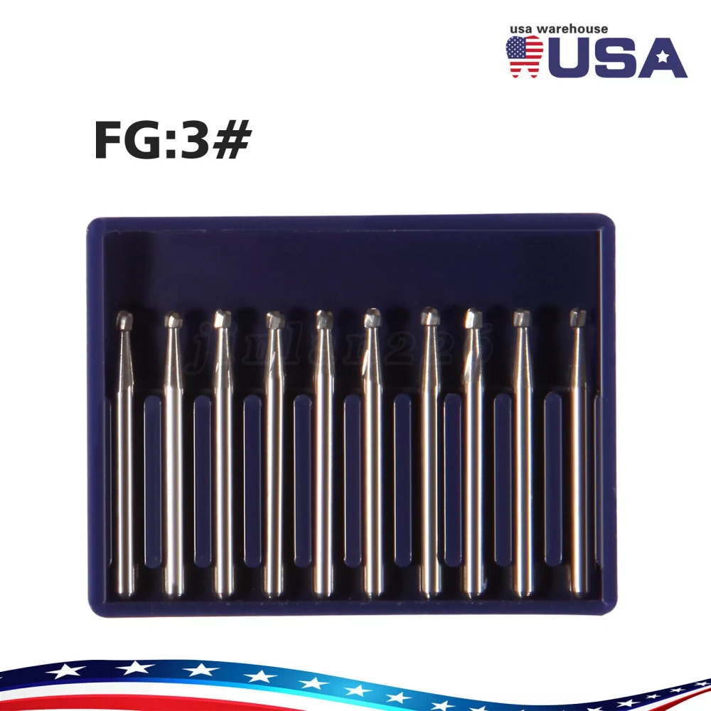 10pcs packing Dental Carbide Burs for High Speed Handpiece FG 1.6mm