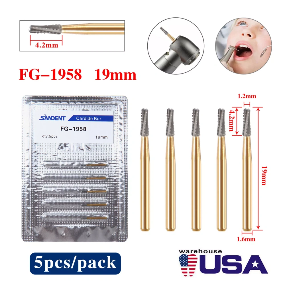 10pcs packing Dental Carbide Burs for High Speed Handpiece FG 1.6mm