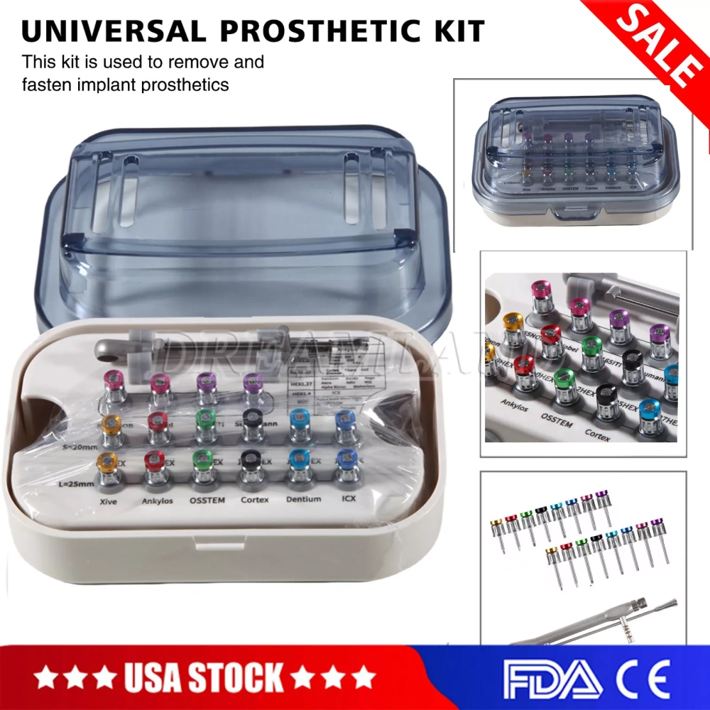 Dental Universal Implant Prosthetic Kit Torque Wrench Screw Drivers Remover