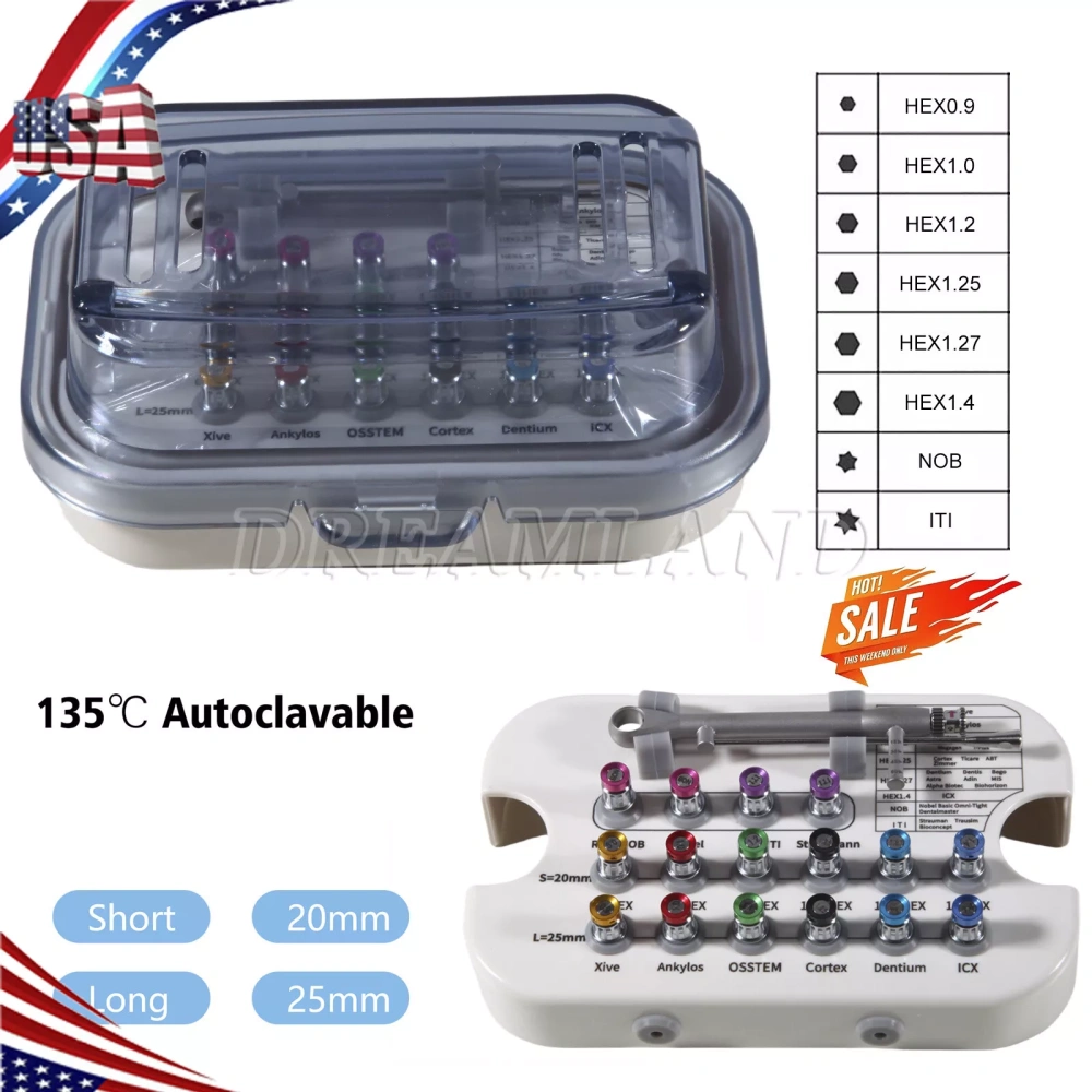 Dental Universal Implant Prosthetic Kit Torque Wrench Screw Drivers Remover