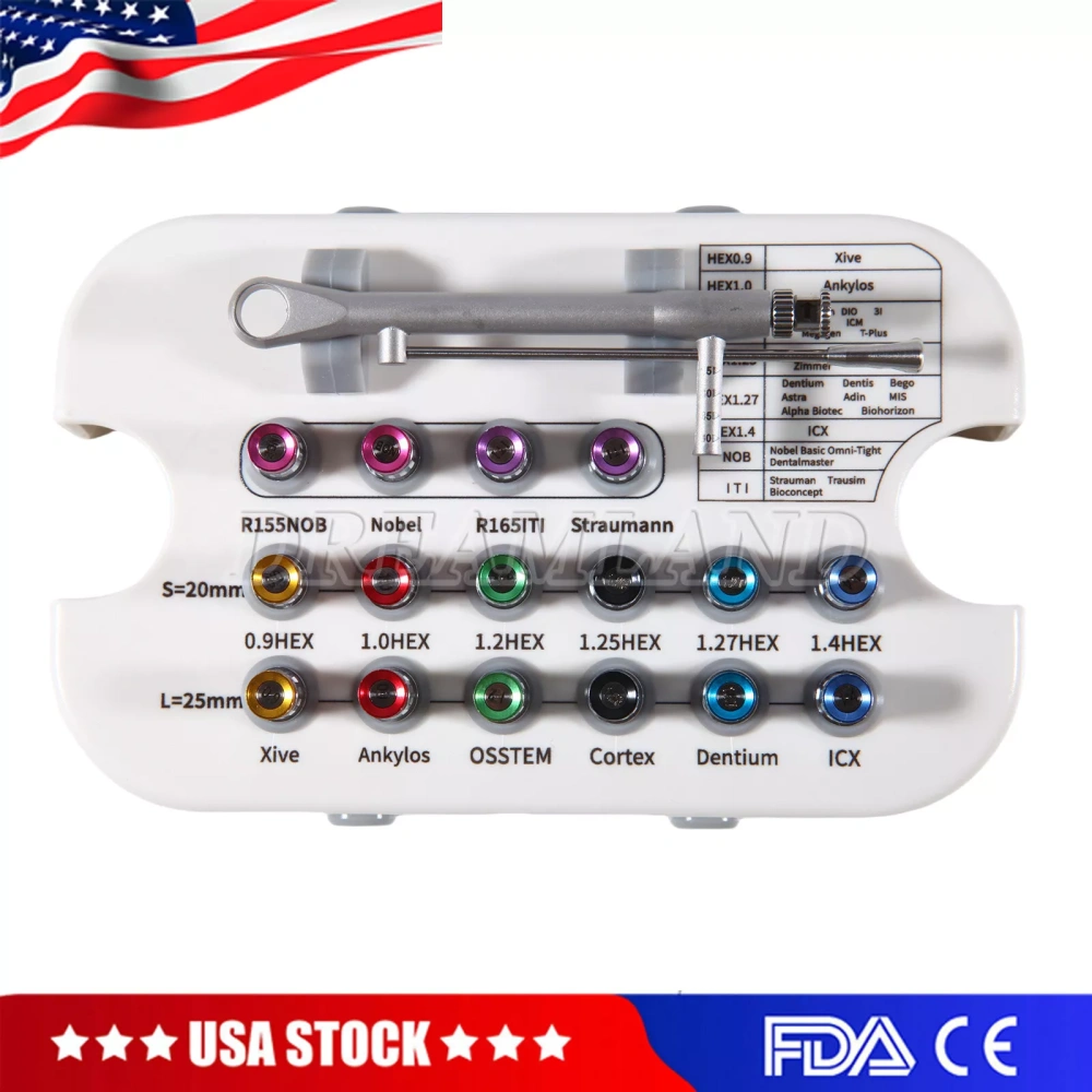 Dental Universal Implant Prosthetic Kit Torque Wrench Screw Drivers Remover