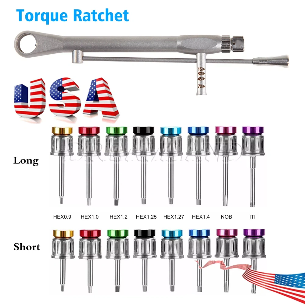 Dental Universal Implant Prosthetic Kit Torque Wrench Screw Drivers Remover