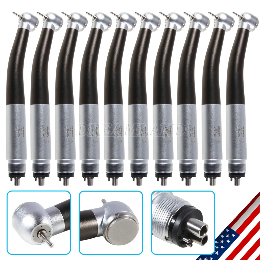 SKYSEA Dental High Speed Turbine Handpiece Push Button 4 Spray Large Head 4Hole