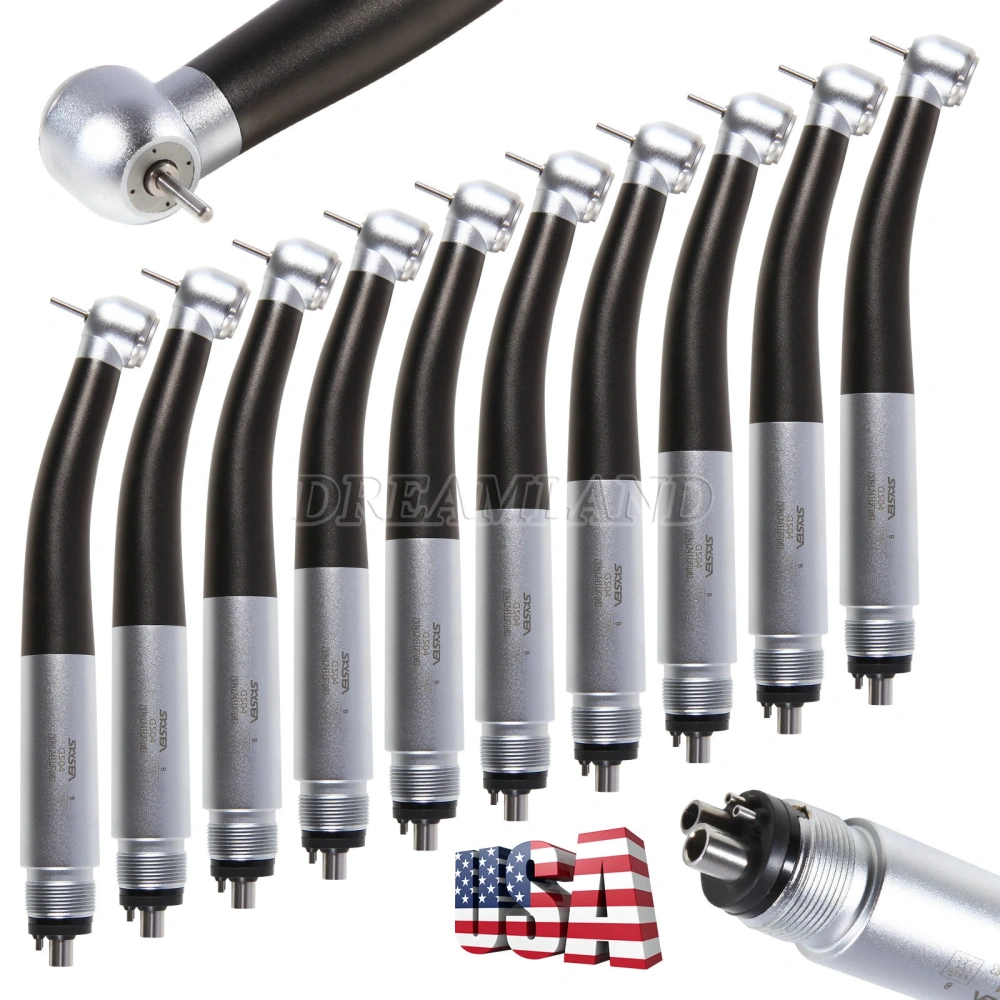 SKYSEA Dental High Speed Turbine Handpiece Push Button 4 Spray Large Head 4Hole