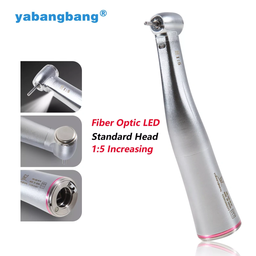 Dental LED Fiber Optic Contra Angle 1:5 Electric Handpiece fit NSK STYLE Standard head
