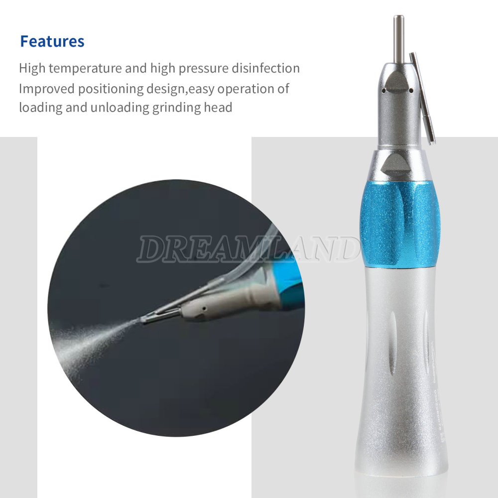 Dental 1:1 Surgical Straight Nose Cone Low Speed Handpiece w/ Irrigation Pipe