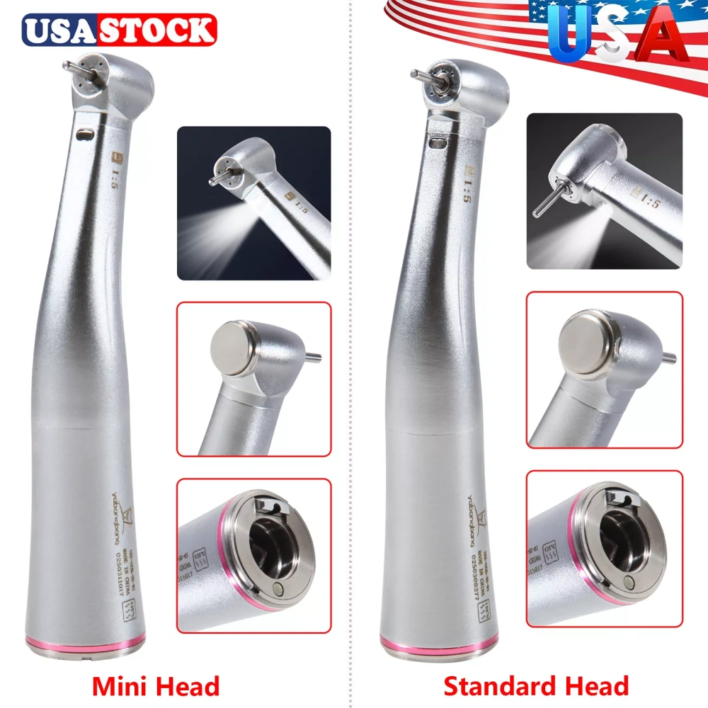 Dental 1:5 Increasing Contra Angle Handpiece fit NSK Electric E-type Motor  standard head/ Mini head