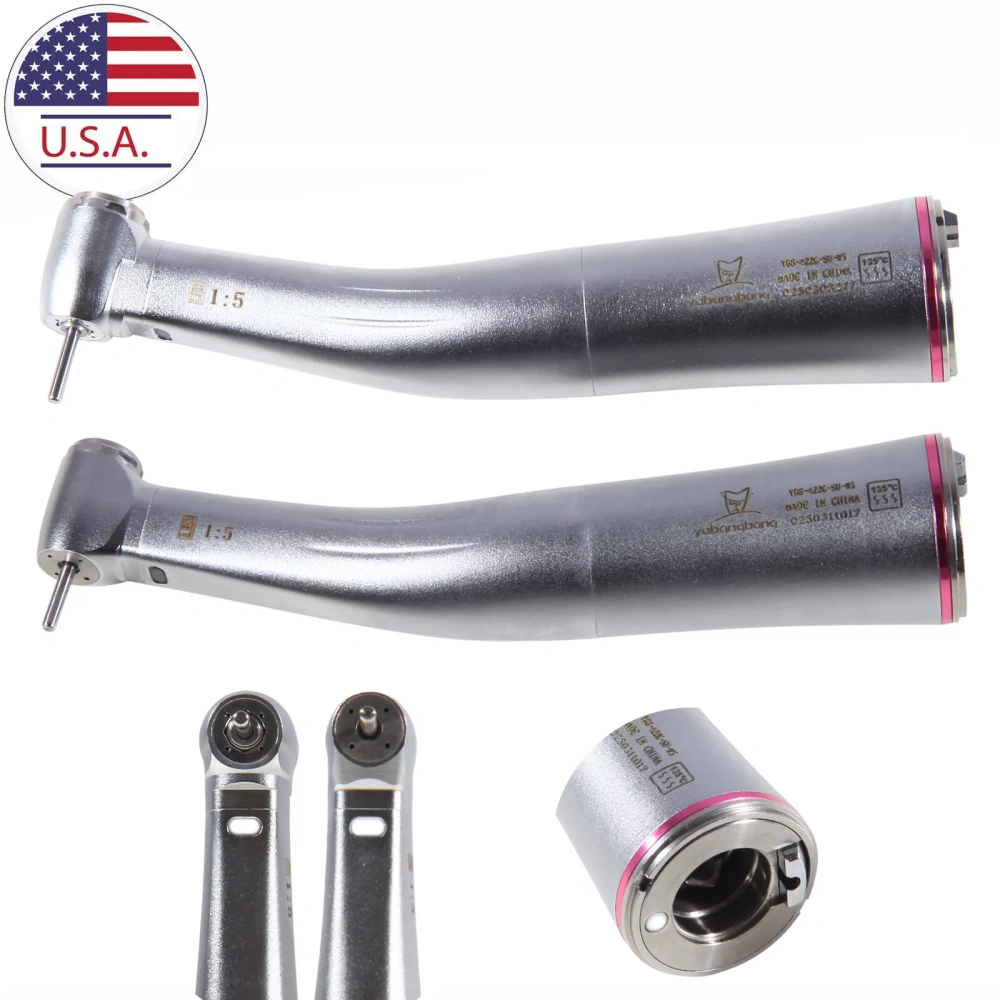 Dental 1:5 Increasing Contra Angle Handpiece fit NSK Electric E-type Motor  standard head/ Mini head