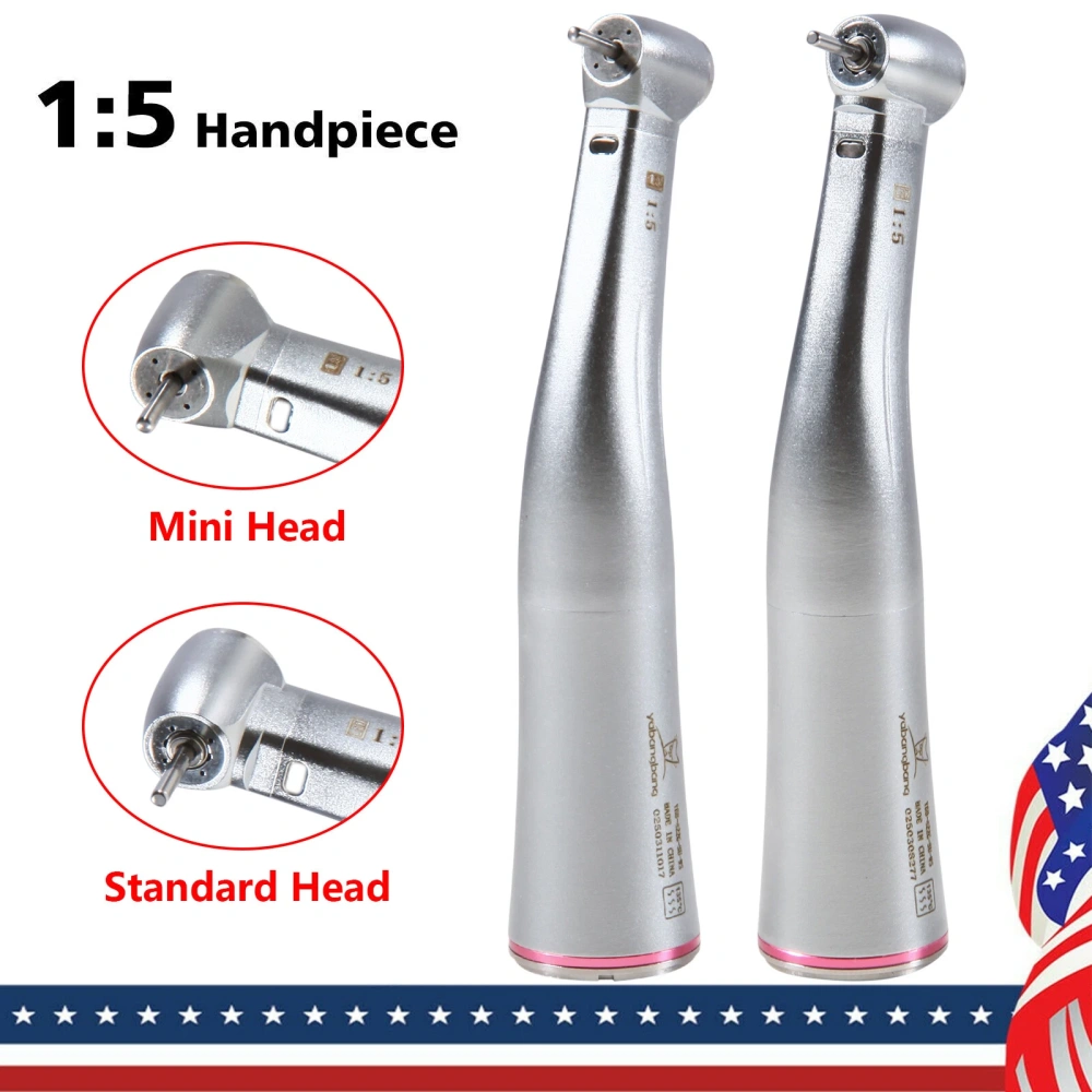Dental 1:5 Increasing Contra Angle Handpiece fit NSK Electric E-type Motor  standard head/ Mini head
