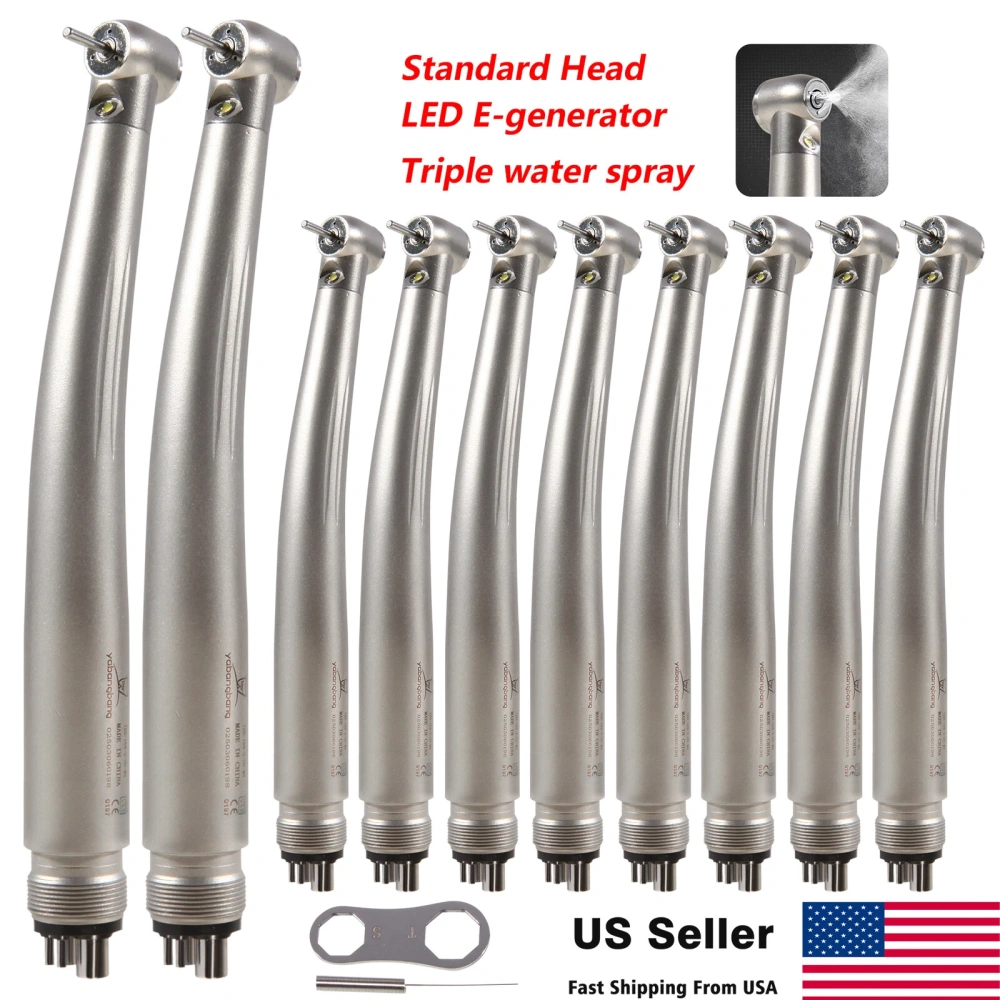 Dental yabangbang LED E-generator Fiber Optic High Speed Turbine Handpiece 4Hole standard head