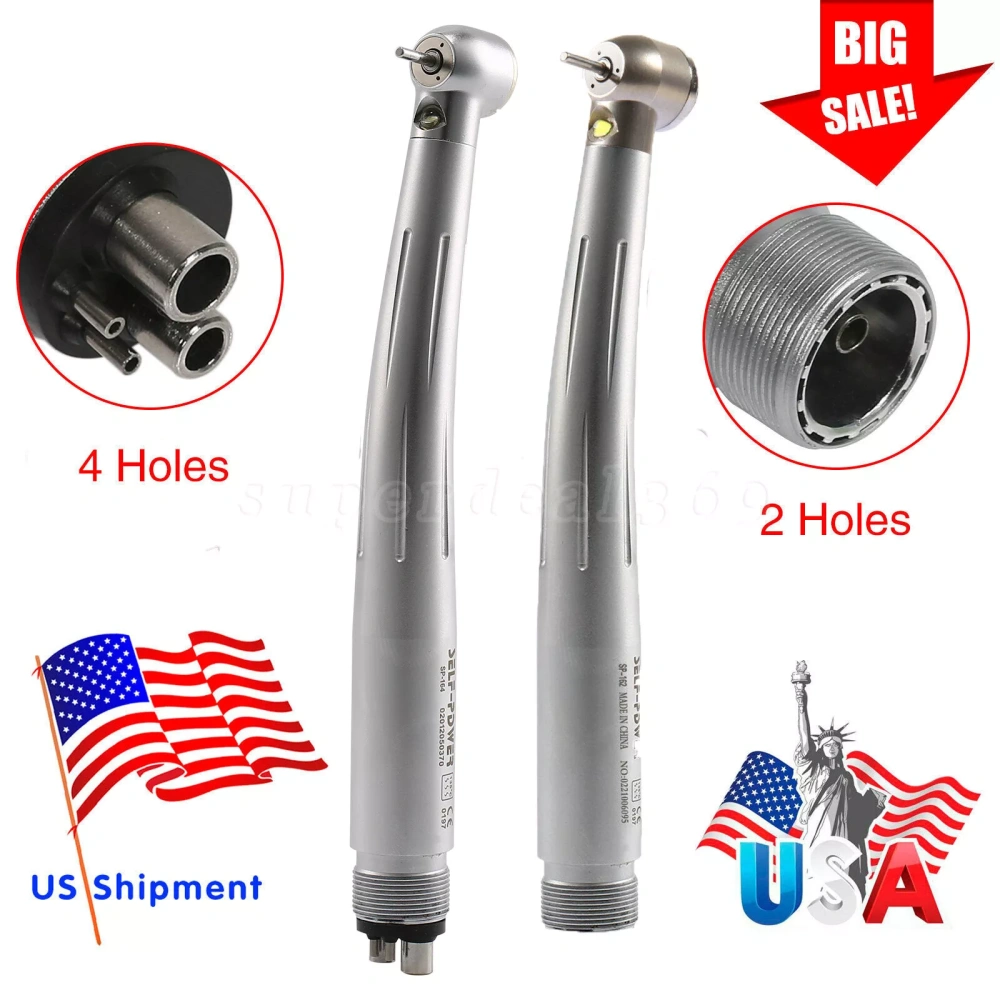 Dental Fiber Optic LED E-generator Turbine Handpiece High Speed 2Hole/4 Hole
