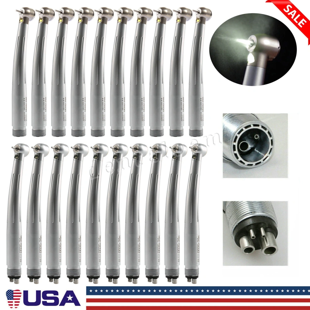 Dental Fiber Optic LED E-generator Turbine Handpiece High Speed 2Hole/4 Hole