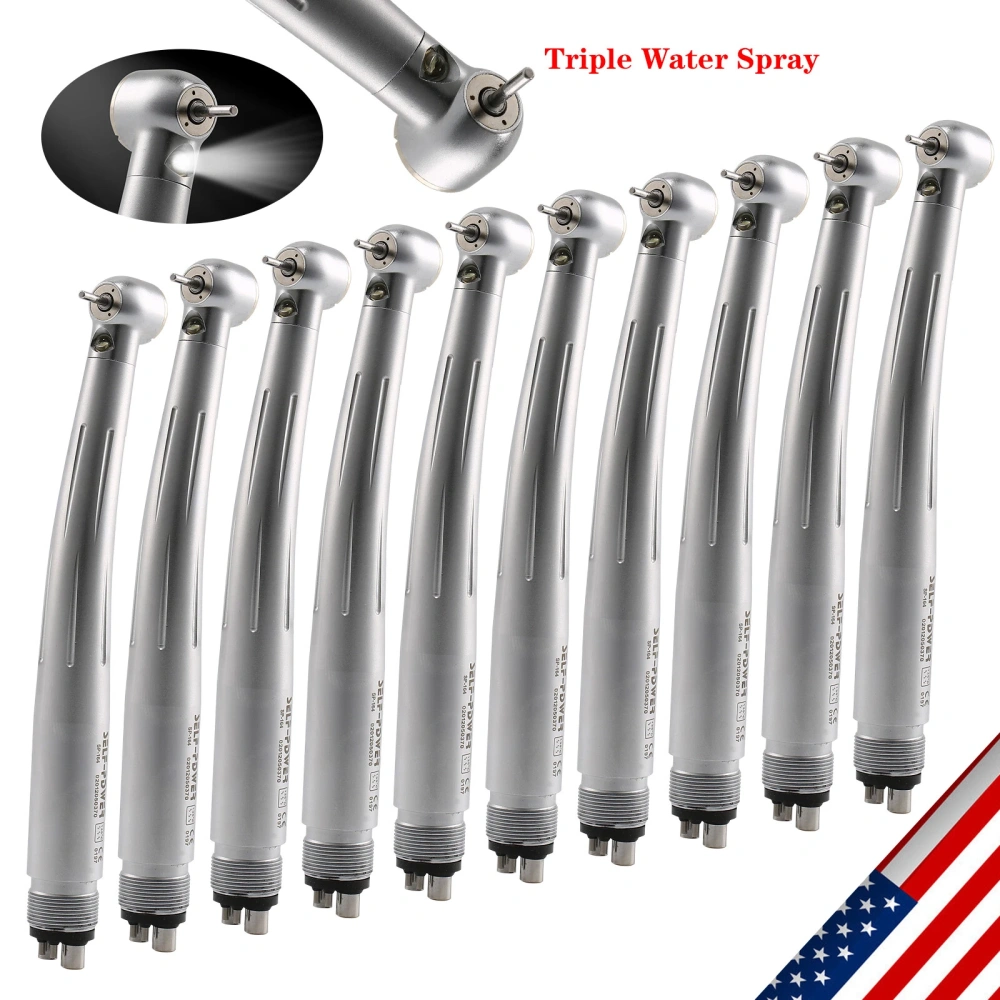 Dental Fiber Optic LED E-generator Turbine Handpiece High Speed 2Hole/4 Hole