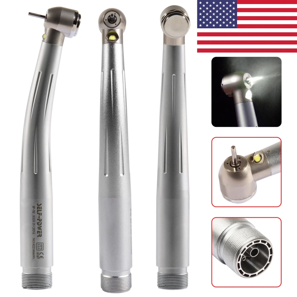 Dental Fiber Optic LED E-generator Turbine Handpiece High Speed 2Hole/4 Hole