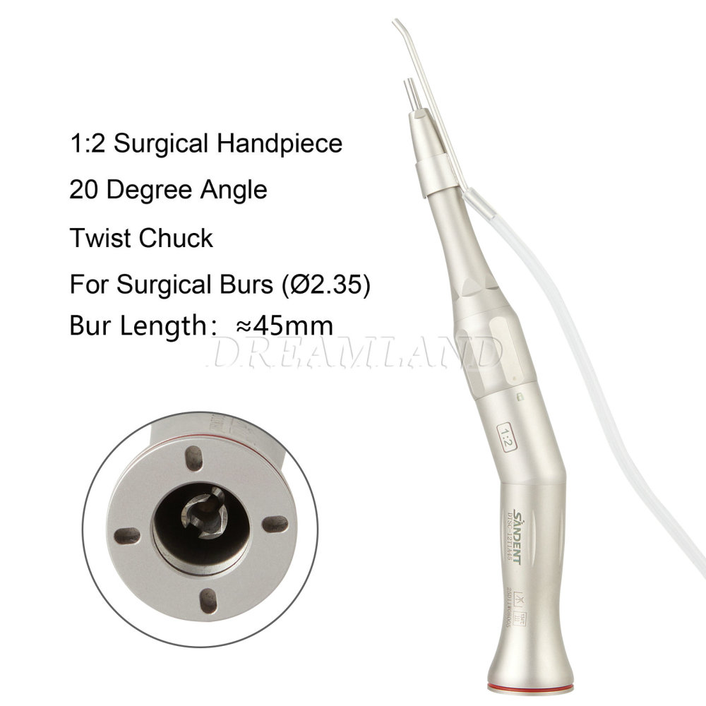 NSK Style Dental Surgical Straight Handpiece 1:2 Oral Surgery 20° Angle/ NoseCone