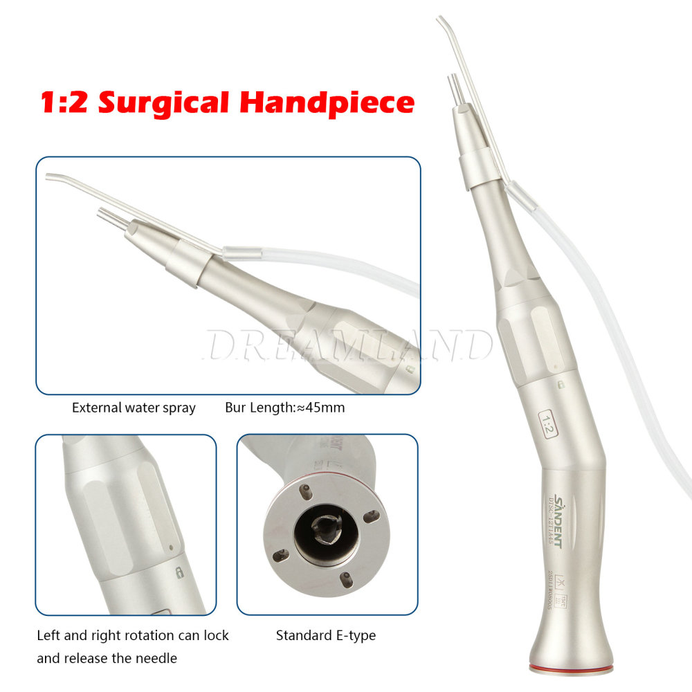 NSK Style Dental Surgical Straight Handpiece 1:2 Oral Surgery 20° Angle/ NoseCone