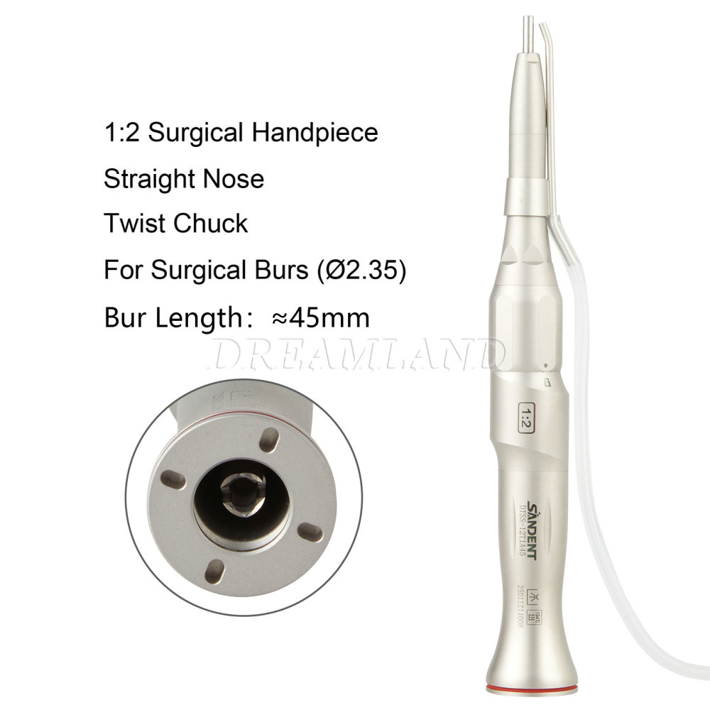 NSK Style Dental Surgical Straight Handpiece 1:2 Oral Surgery 20° Angle/ NoseCone