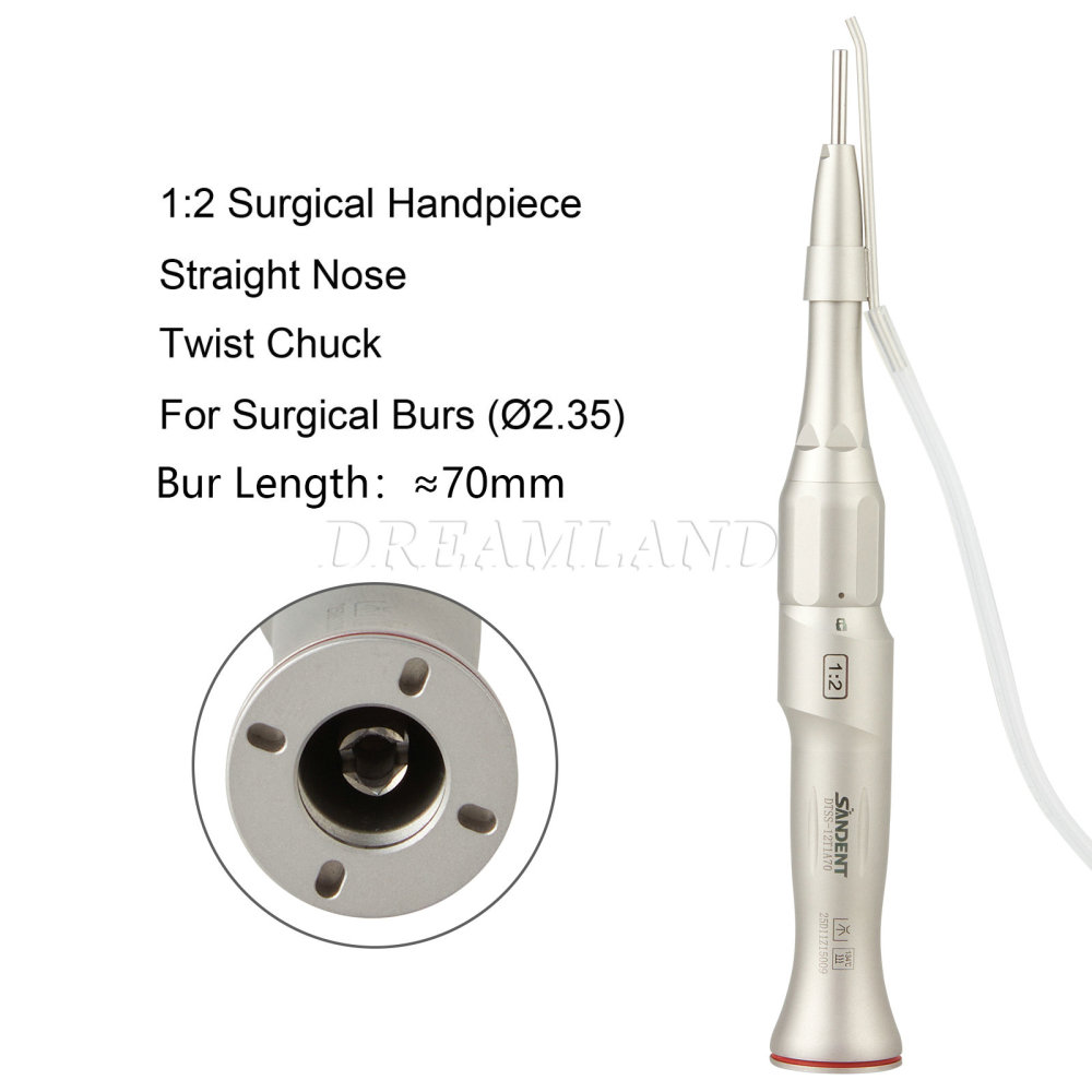 NSK Style Dental Surgical Straight Handpiece 1:2 Oral Surgery 20° Angle/ NoseCone