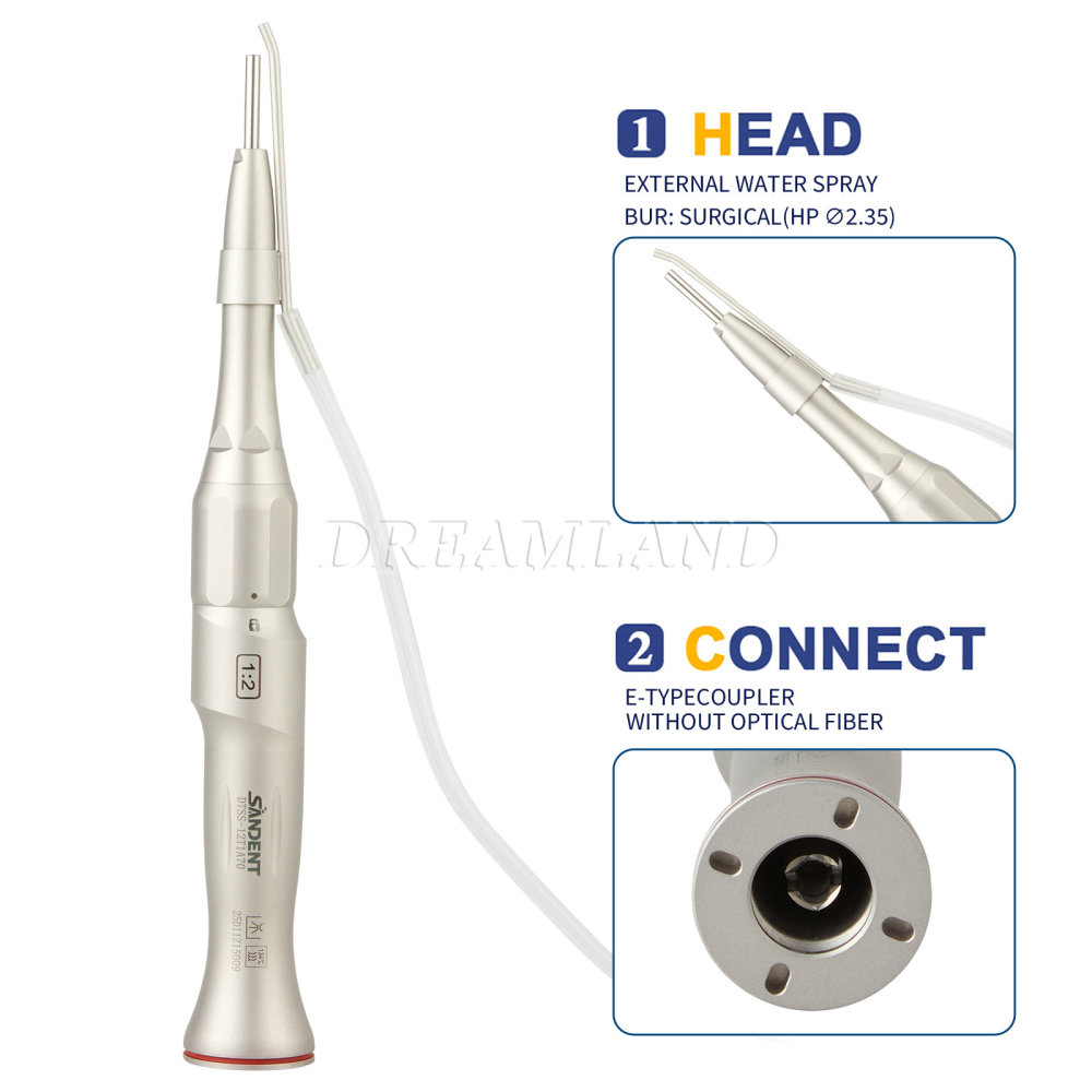 NSK Style Dental Surgical Straight Handpiece 1:2 Oral Surgery 20° Angle/ NoseCone