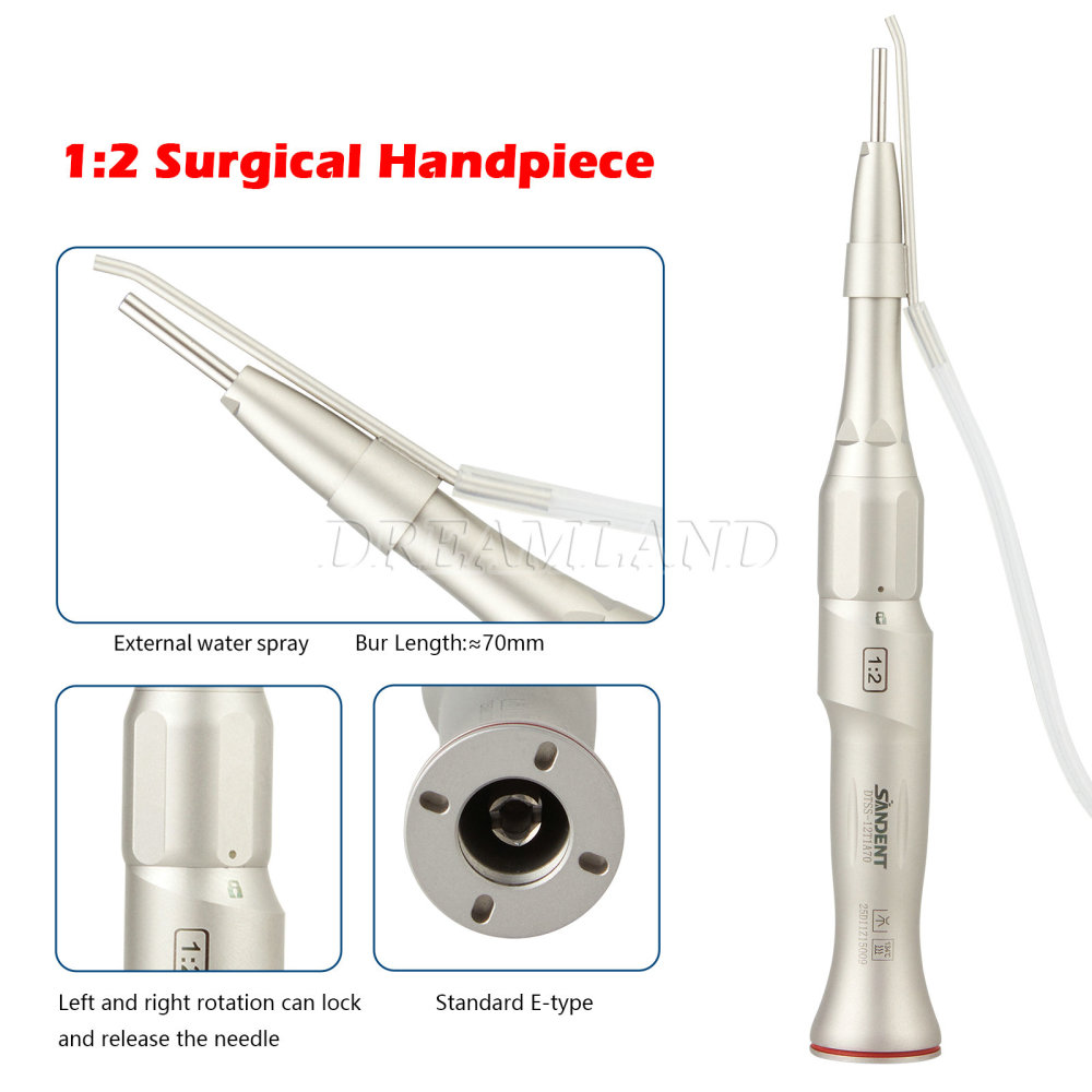 NSK Style Dental Surgical Straight Handpiece 1:2 Oral Surgery 20° Angle/ NoseCone