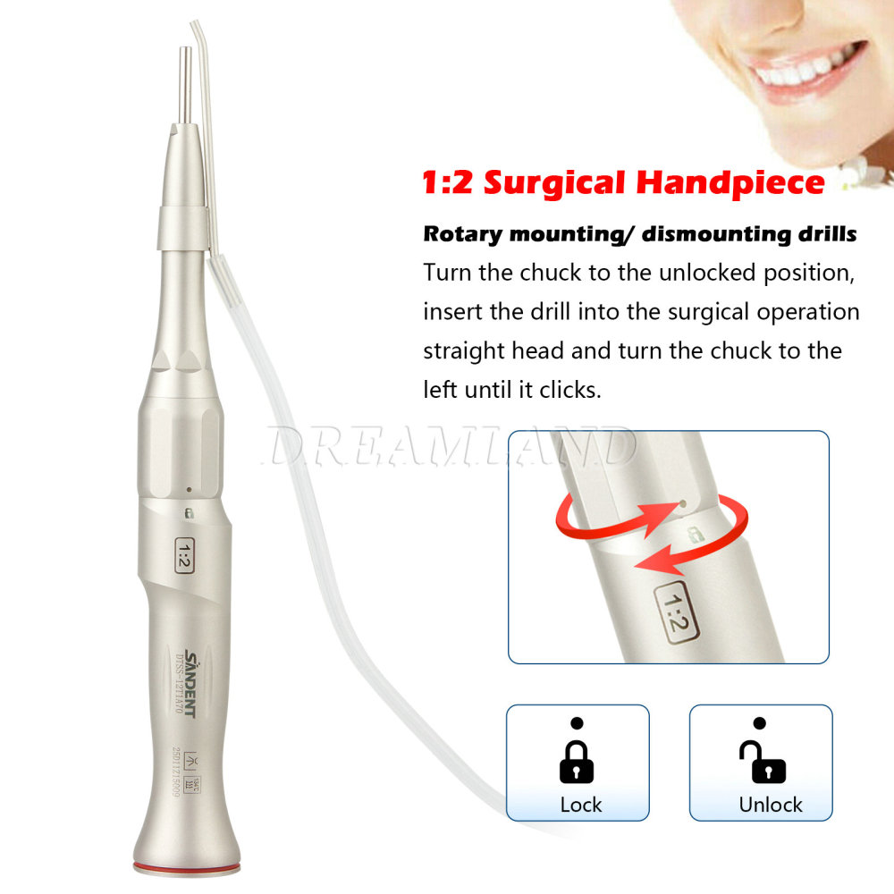 NSK Style Dental Surgical Straight Handpiece 1:2 Oral Surgery 20° Angle/ NoseCone