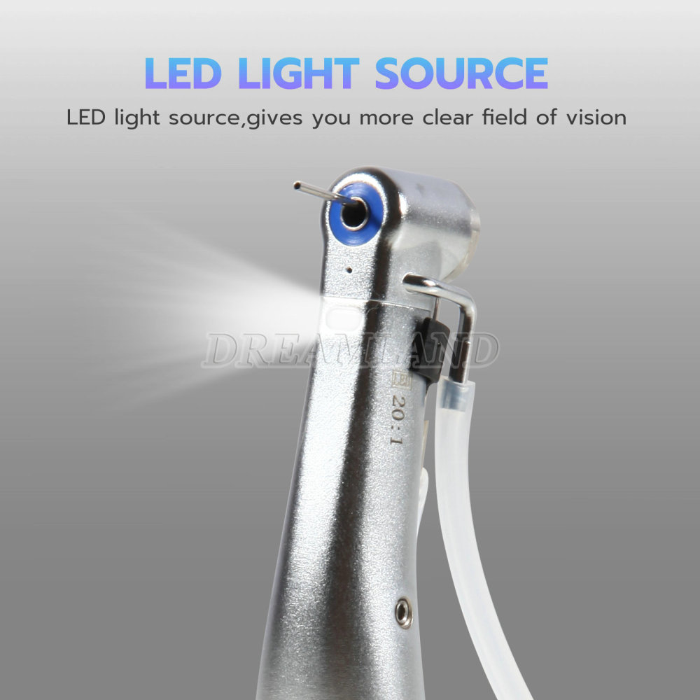 Dental implant motor handpiece 20:1 inner external contra angle with optic light