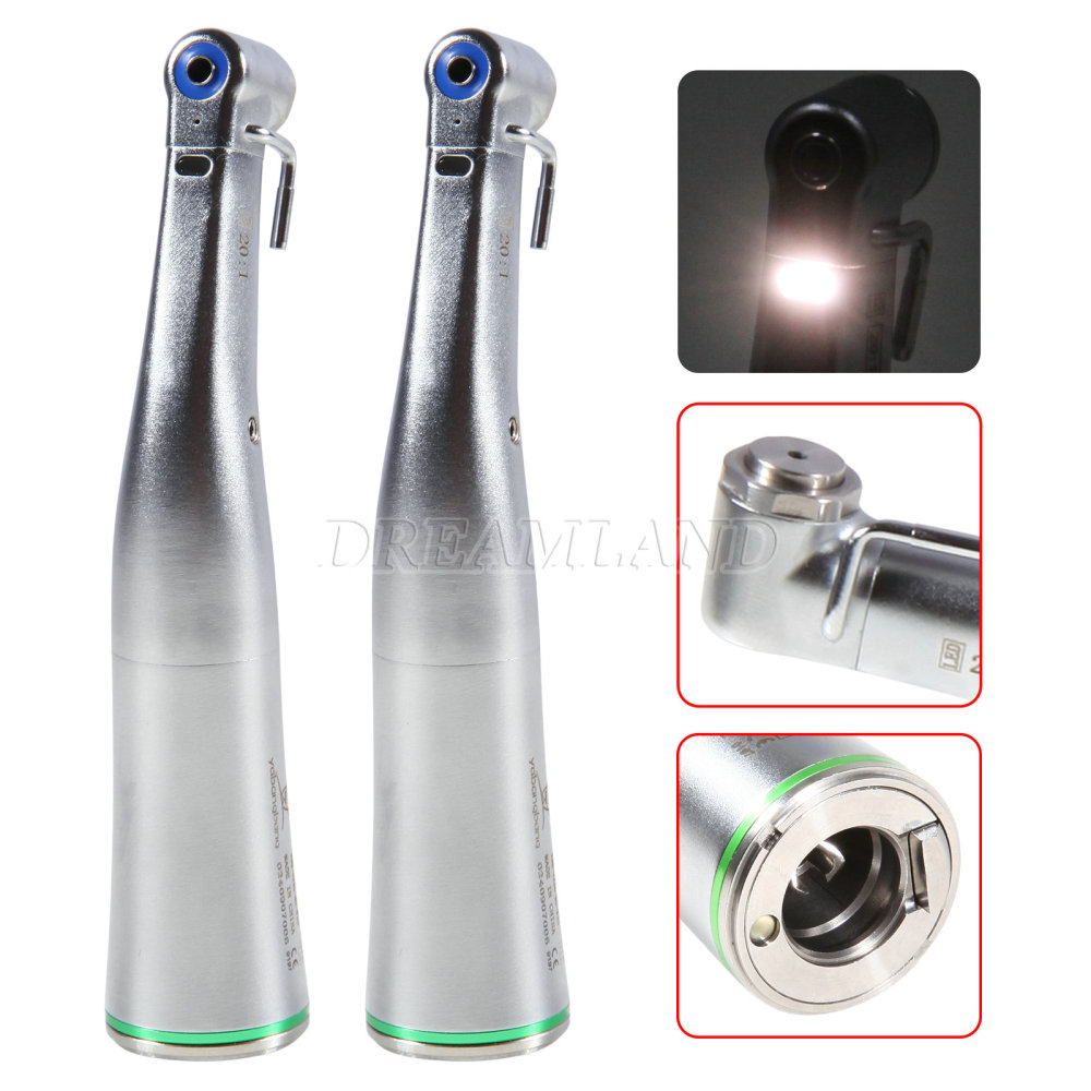 Dental implant motor handpiece 20:1 inner external contra angle with optic light