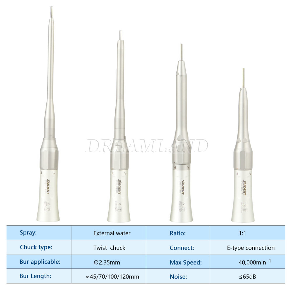 Dental Osteotomy Surgery 1:1 Low Speed Straight Handpiece 20° Angle/ NoseCone