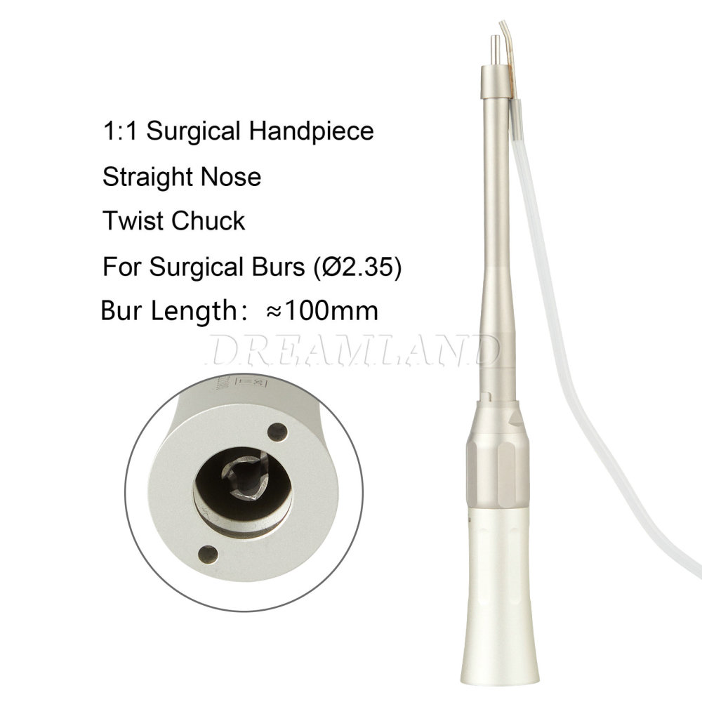 Dental Osteotomy Surgery 1:1 Low Speed Straight Handpiece 20° Angle/ NoseCone