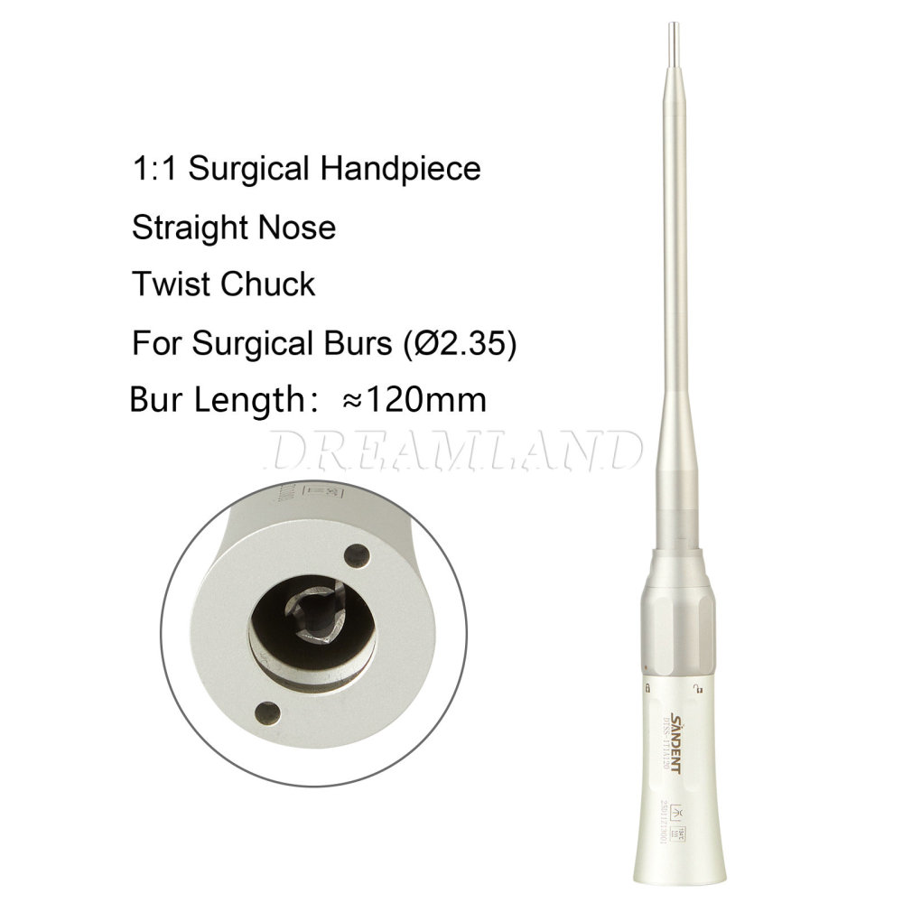 Dental Osteotomy Surgery 1:1 Low Speed Straight Handpiece 20° Angle/ NoseCone