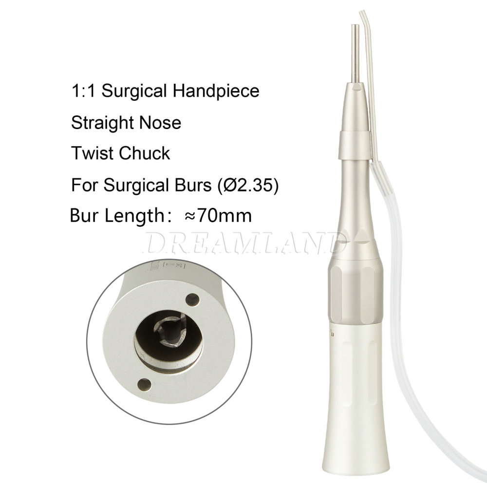 Dental Osteotomy Surgery 1:1 Low Speed Straight Handpiece 20° Angle/ NoseCone
