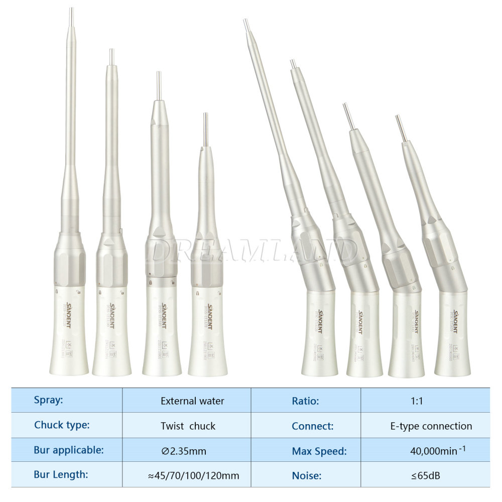 Dental Osteotomy Surgery 1:1 Low Speed Straight Handpiece 20° Angle/ NoseCone