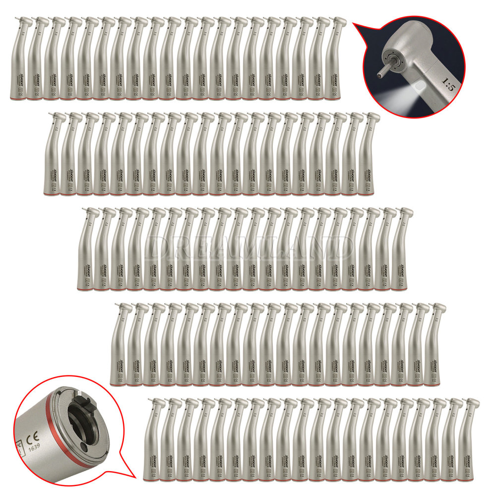 Dental SANDENT 1:5 Increasing Fiber Optic Contra Angle Handpiece Stainless Steel Body standard head Fit NSK