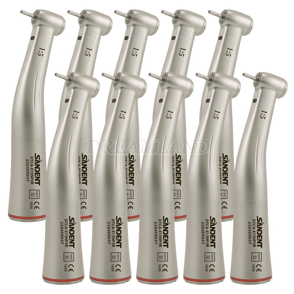 Dental SANDENT 1:5 Increasing Fiber Optic Contra Angle Handpiece Stainless Steel Body standard head Fit NSK