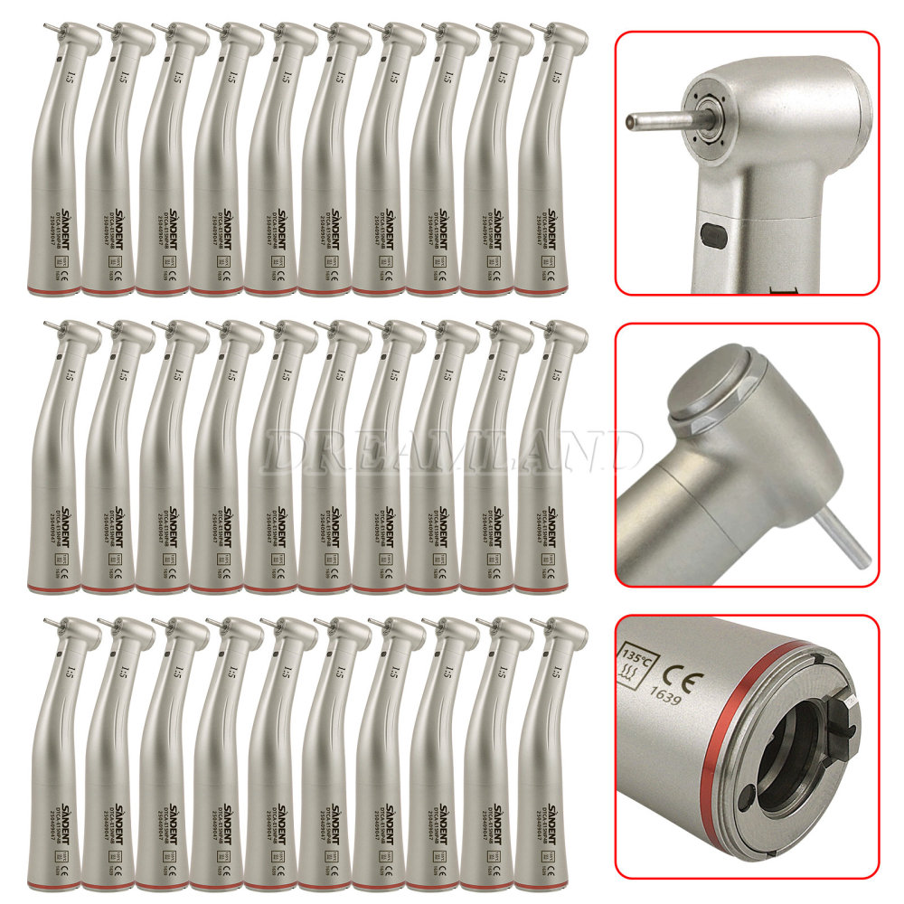 Dental SANDENT 1:5 Increasing Fiber Optic Contra Angle Handpiece Stainless Steel Body standard head Fit NSK
