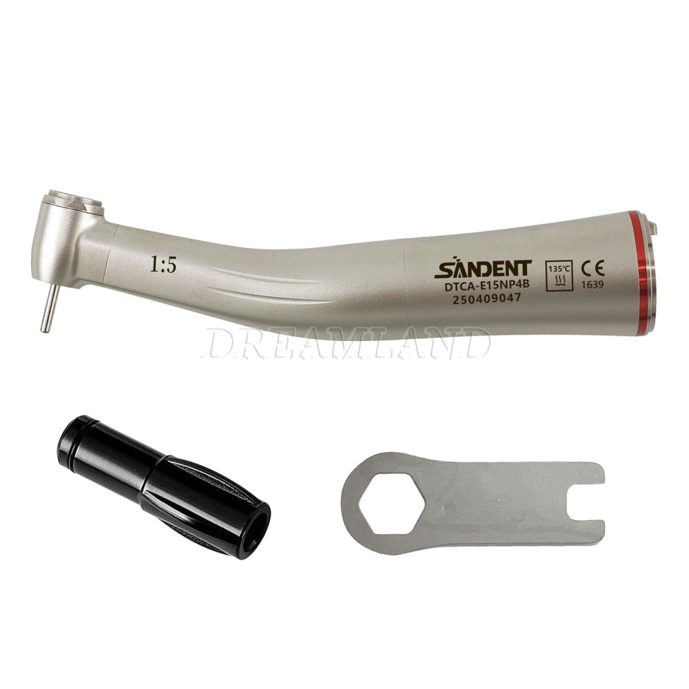 Dental SANDENT 1:5 Increasing Fiber Optic Contra Angle Handpiece Stainless Steel Body standard head Fit NSK