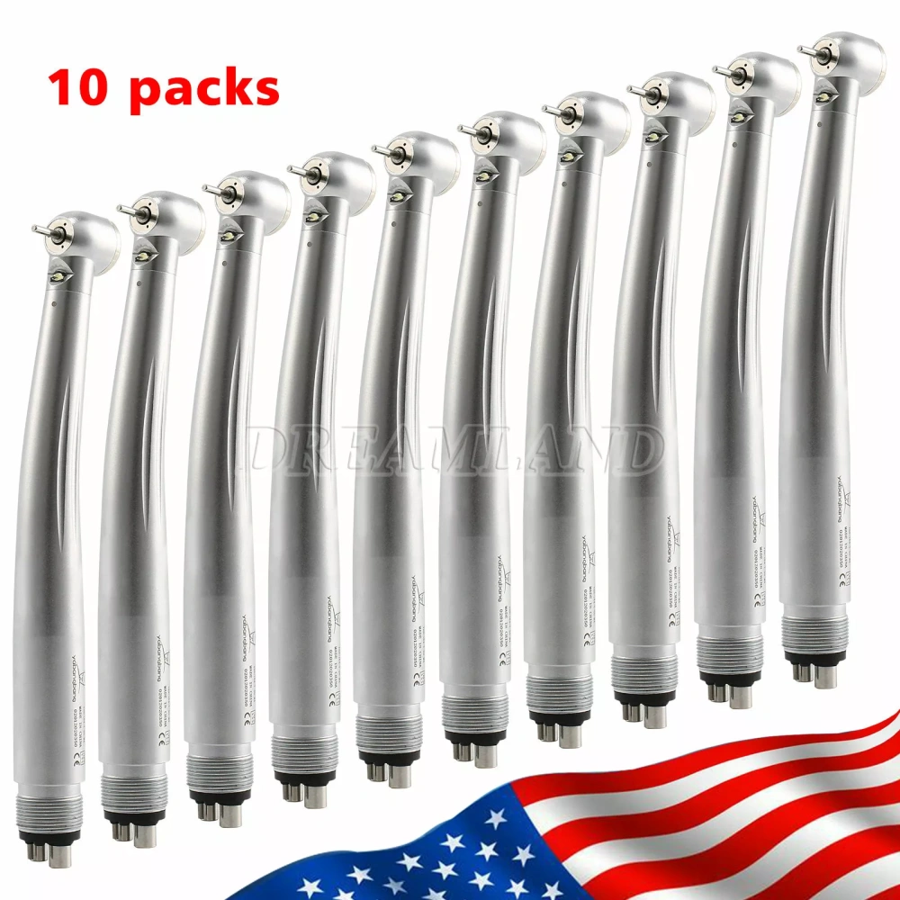 20 pcs yabangbang Dental LED 3 water Spray High Speed Handpiece E-Generator 4 holes