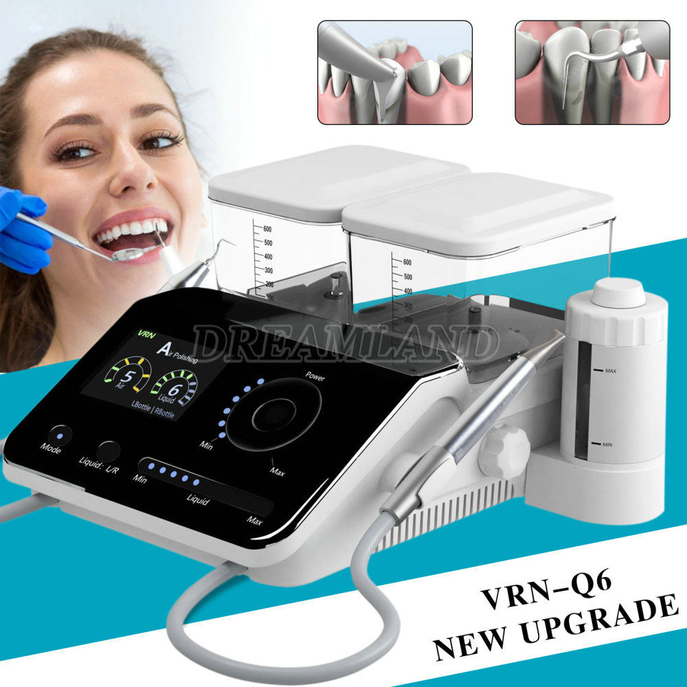 Q6 Dental Ultrasonic Scaler & Air Polisher Sandblasting Air Flow FIT EMS Woodpecker