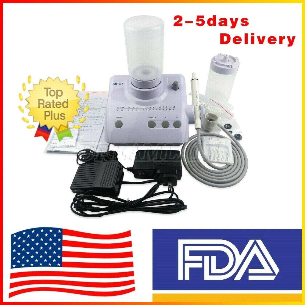 Dental Portable Ultrasonic Piezo Scaler w/2*Bottles fit EMS Handpiece tips