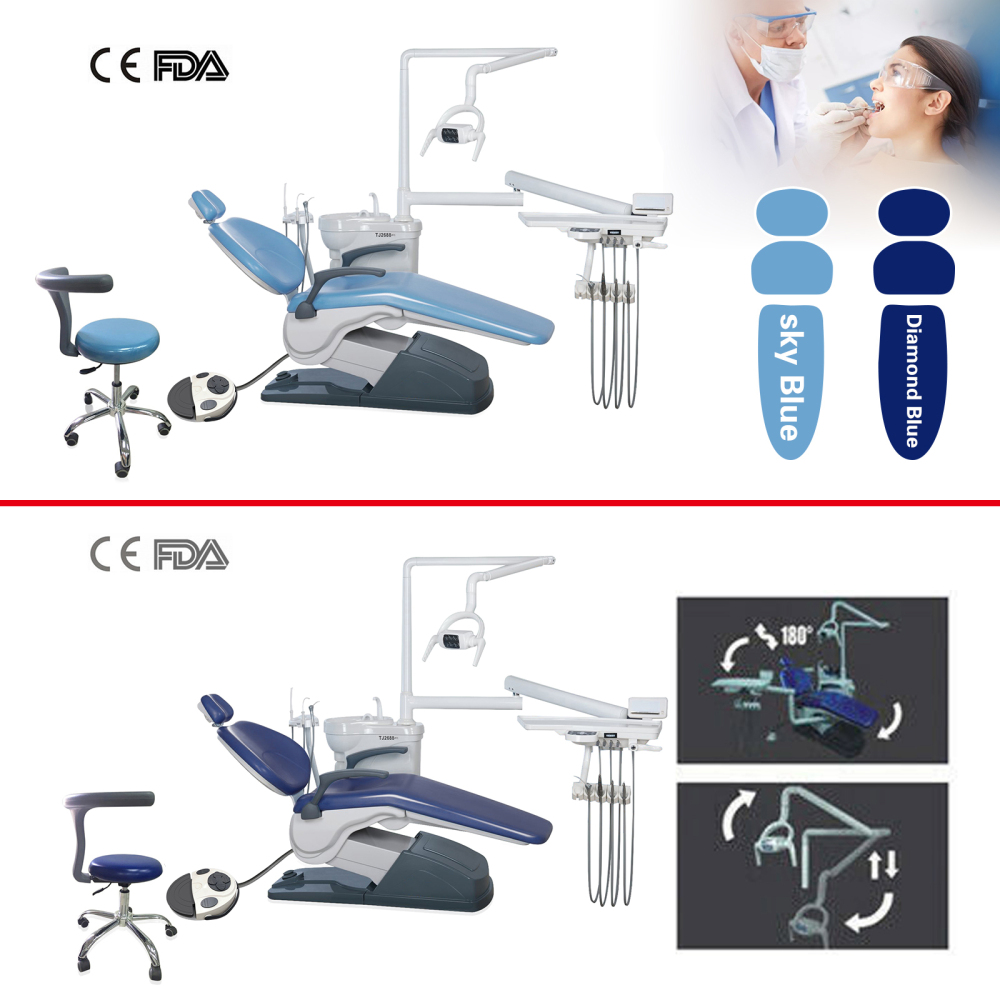 Dental Chair Unit DC Motor Computer Controlled PU Leather Chair + Stool Kits FDATJ2688-A1